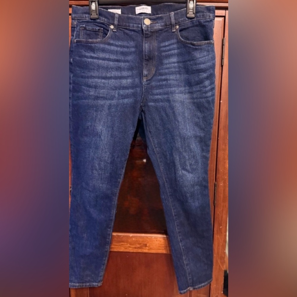 LOFT Women's Dark Blue Cropped Skinny Jeans